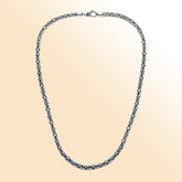 Handmade sterling silver 7mm Balinese chain necklace with hook clasp